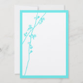 Die Cut Aqua Wildflower Branch Wedding Invitation Kaart (Achterkant)
