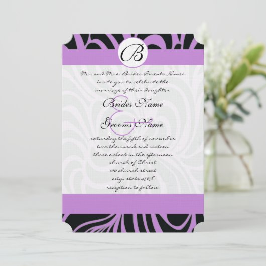 Die Cut Art Deco Wedding Invitations Kaart (Staand voorkant)