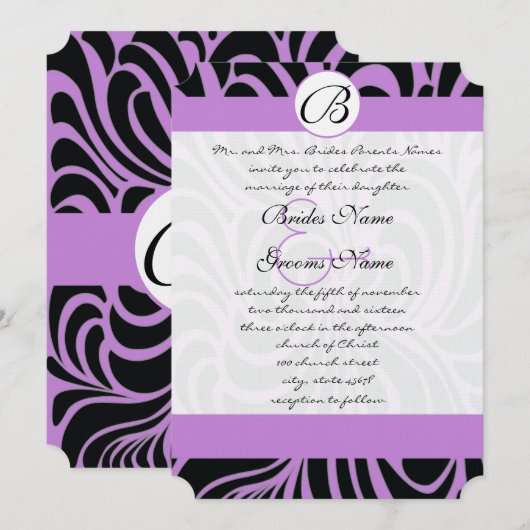 Die Cut Art Deco Wedding Invitations Kaart (Voorkant / Achterkant)