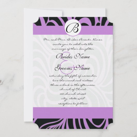 Die Cut Art Deco Wedding Invitations Kaart (Voorkant)