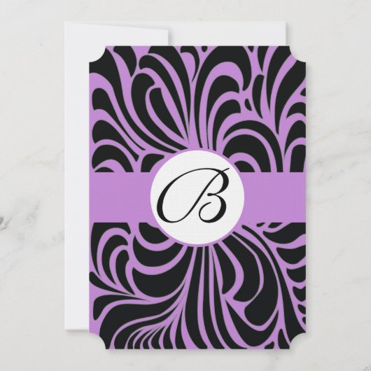 Die Cut Art Deco Wedding Invitations Kaart (Achterkant)