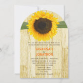 Die Cut Barn Wood Sunflower Wedding Invitation Kaart (Voorkant)