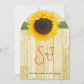 Die Cut Barn Wood Sunflower Wedding Invitation Kaart (Achterkant)