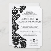 Die Cut  Black Damask Wedding Kaart (Achterkant)