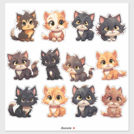 Die Cut Cat Stickers (Vel)