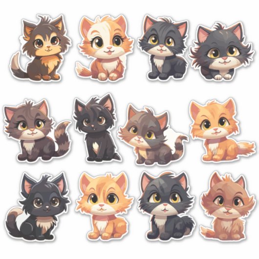 Die Cut Cat Stickers (Voorkant)