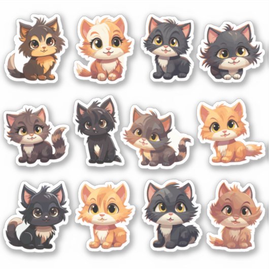 Die Cut Cat Stickers (Voorkant)