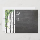 Die Cut Chalkboard Love Bird Tree Wedding Kaart (Achterkant)