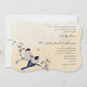 Die Cut Cherry Blossom Chickadee Wedding Kaart (Voorkant)