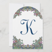 Die Cut Green Raspberry Blue Wedding Invitation Kaart (Achterkant)