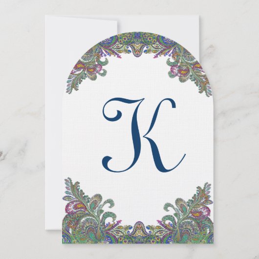 Die Cut Green Raspberry Blue Wedding Invitation Kaart (Achterkant)