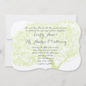 Die Cut Grey and Green Forest Tree Wedding Kaart (Voorkant)