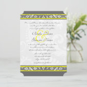 Die Cut Grey and Yellow Wedding Invitations Kaart (Staand voorkant)
