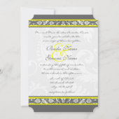Die Cut Grey and Yellow Wedding Invitations Kaart (Voorkant)