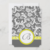 Die Cut Grey and Yellow Wedding Invitations Kaart (Achterkant)