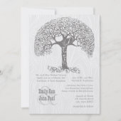 Die Cut Grey Romantic Tree Love Bird Woodgrain Kaart (Voorkant)
