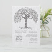 Die Cut Grey Romantic Tree Love Bird Woodgrain Kaart (Staand voorkant)