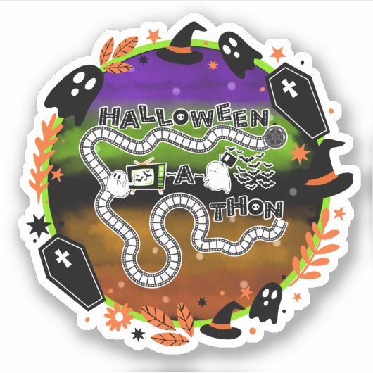 die-cut Halloweenathon Circle Game Board Sticker (Voorkant)