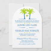Die Cut Limoen Royal Blue Beach Typography Invite Kaart (Voorkant)