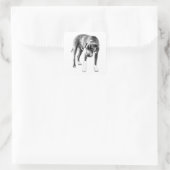 Die-Cut Look: Moody Pitbull Mix Vierkante Sticker (Tas)