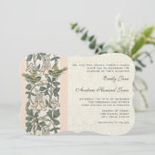 Die cut  Lovebird Honey Suckle Wedding Kaart (Staand voorkant)