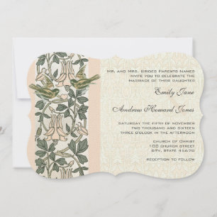 Die cut  Lovebird Honey Suckle Wedding Kaart