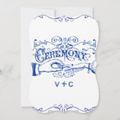 Die Cut Modern Typografie Royal Blue Kaart (Achterkant)