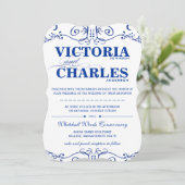 Die Cut Modern Typografie Royal Blue Kaart (Staand voorkant)