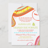 Die Cut Modern Yellow Oranje Aqua Mint Wedding Kaart (Voorkant)
