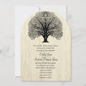 Die Cut  Old Barn Wood Tree Wedding Invite Kaart (Voorkant)