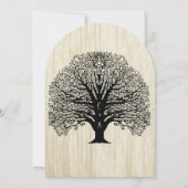 Die Cut  Old Barn Wood Tree Wedding Invite Kaart (Achterkant)