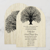Die Cut  Old Barn Wood Tree Wedding Invite Kaart (Voorkant / Achterkant)