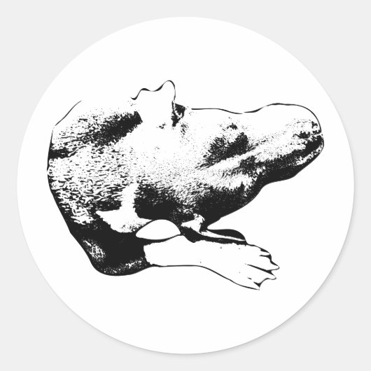 Die-cut overhead pup-pitbull mix ronde sticker (Voorkant)