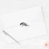 Die-Cut Pawshake—Pitbull Mix Ronde Sticker (Envelop)