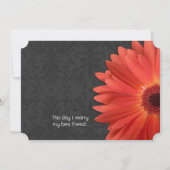 Die Cut Pink Oranje Gerber Daisy Wedding Kaart (Achterkant)