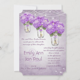 Die Cut Radiant Paars Mason Jar Wedding Kaart