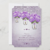 Die Cut Radiant Paars Mason Jar Wedding Kaart (Achterkant)