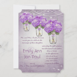 Die Cut Radiant Paars Mason Jar Wedding Kaart