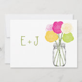 Die Cut Ranunculus Roos Limoen Pink Yellow Mason J Kaart (Achterkant)