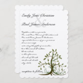 Die Cut Romantic Rustic Tree Wedding Invite Kaart (Voorkant / Achterkant)