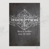 Die Cut Rustic  Chalkboard Wedding Menu (Achterkant)