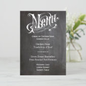 Die Cut Rustic  Chalkboard Wedding Menu (Staand voorkant)