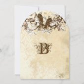 Die Cut Rustic Cherry Blossom Tortelduifjes Weddin Kaart (Achterkant)