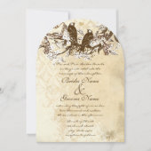 Die Cut Rustic Cherry Blossom Tortelduifjes Weddin Kaart (Voorkant)