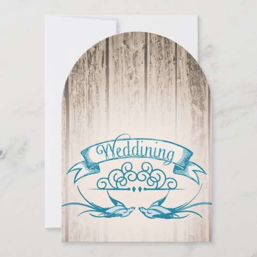 Die Cut Rustic  Love bird Wedding Kaart (Voorkant)