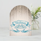 Die Cut Rustic  Love bird Wedding Kaart (Staand voorkant)