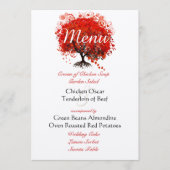 Die Cut Rustic Red Tree Wedding Menu (Voorkant)