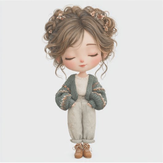 Die-Cut Sticker – Cute Girl Character  (Voorkant)