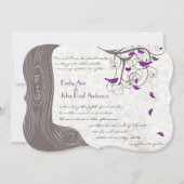 Die Cut Violet Bird Romantic Initialen in Trunk Kaart (Voorkant)