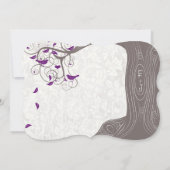 Die Cut Violet Bird Romantic Initialen in Trunk Kaart (Achterkant)